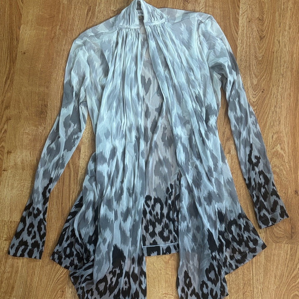 Calvin Klein Light Gray Sheer Cardigan